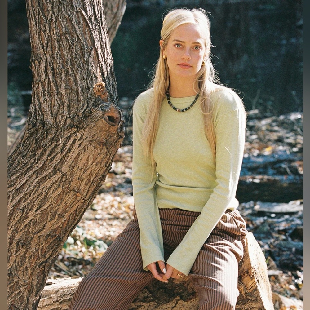 LA Relaxed Vintage Slub Long Sleeve in Celery